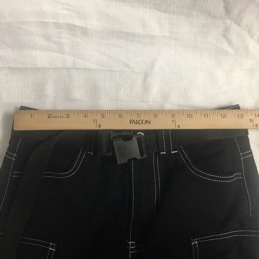 Nasty Gal Skirt 6 Womens‎ Black Cargo Mini Casual White Stitching Fashion skirt